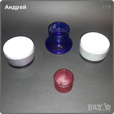 Лот:четири различни свещника от…цветно стъкло, снимка 3 - Други - 29617575