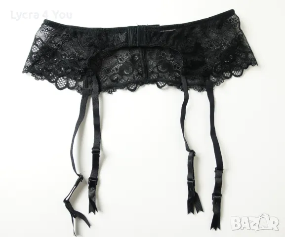 Hunkemoller S/M черен дантелен колан с жартиери, снимка 1