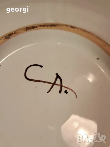 италианско керамично плато с цветя 6/1, снимка 6 - Форми - 49278993