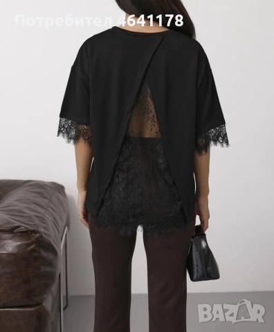 Дамска тениска с дантела, снимка 5 - Тениски - 54127720