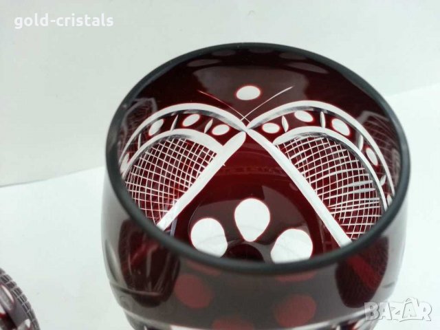 Кристални чаши  цветен червен кристал, снимка 5 - Чаши - 31060619