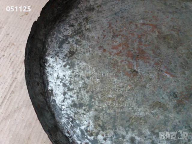 бакърена възрожденска кована тава, тепсия за баници , снимка 9 - Антикварни и старинни предмети - 35571282