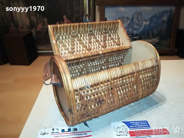 ПЛЕТЕНА ЧАНТА С КОЖЕНИ СТРАНИЦИ 2305232114M, снимка 7 - Антикварни и старинни предмети - 40803541