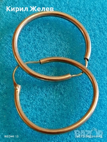 Винтидж сребърни обеци тип халка много запазени 26077, снимка 5 - Обеци - 52625318