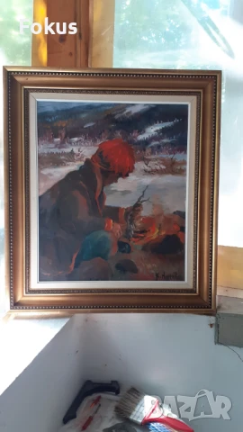 Уникална майсторска картина масло на платно подписана рамка