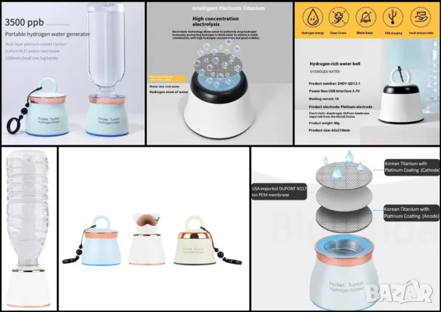 USA DuPont NAFION 117 Мембрана N117 SPE PEM Водороден Генератор с Двойна Камера Канген Титан Платина