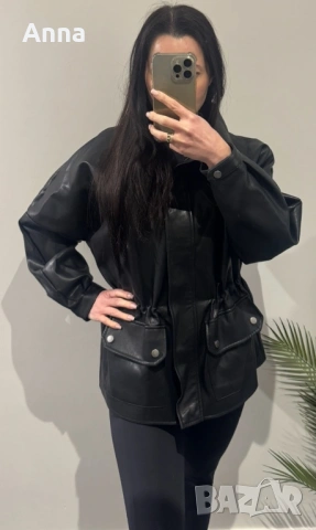 Модерно яке, изкуствена кожа ,нова колекция на Stradivarius, отлично състояние🔥🔥🔥