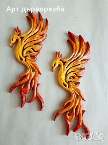 Феникс  дърворезба, снимка 7 - Декорация за дома - 16298550