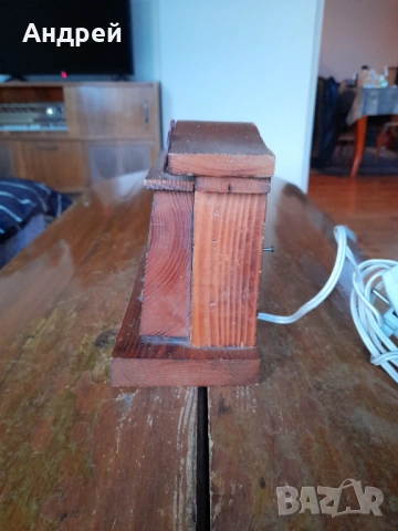 Стара дървена декорация,лампа, снимка 3 - Други ценни предмети - 53379896