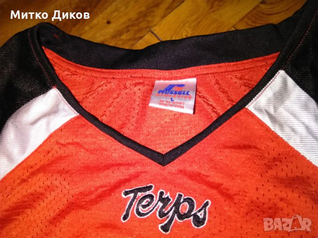 Maryland Terrapins Terps NCAA#2 тениска basketball Russell athletic размер L, снимка 5 - Спортна екипировка - 29402566