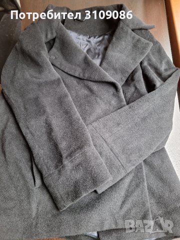 Късо черно палто с подплата Л- ХЛ