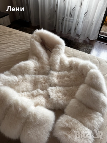 Бяло пухено яке fur coat , снимка 11 - Якета - 56293335