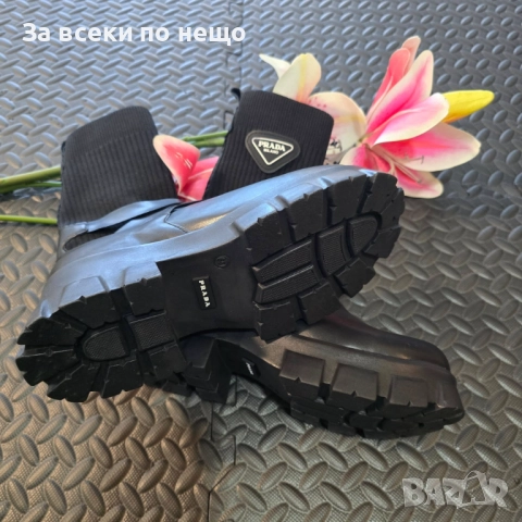 Prada Дамски Черни Боти Тип Чорап Прада Код VL-160, снимка 5 - Дамски боти - 52224697