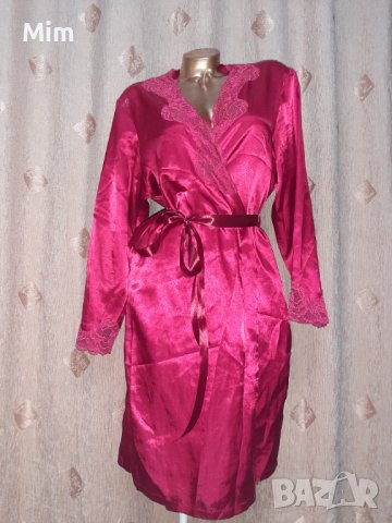 Hunkemoller M Ярко червен сатенен халат с дълъг ръкав 