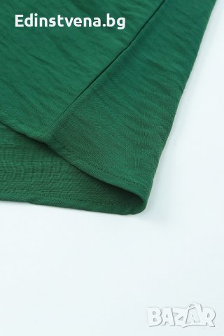 Дамска блуза в зелено с ефектна кройка, снимка 14 - Други - 42766736