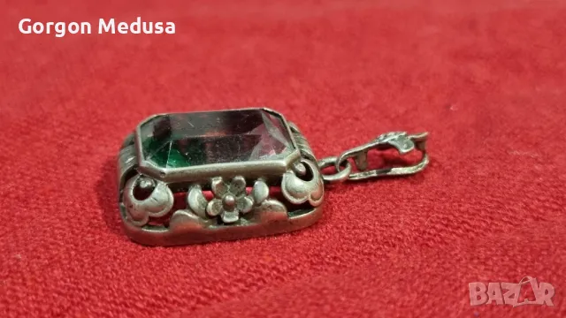 Антична голям арт деко висулка от немско сребро 835 проба, снимка 4 - Колиета, медальони, синджири - 49702103