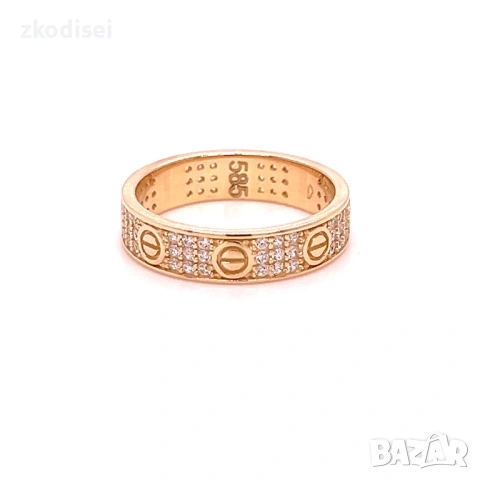 Златен дамски пръстен Cartier 3,71гр. размер:54 14кр. проба:585 модел:37753-5