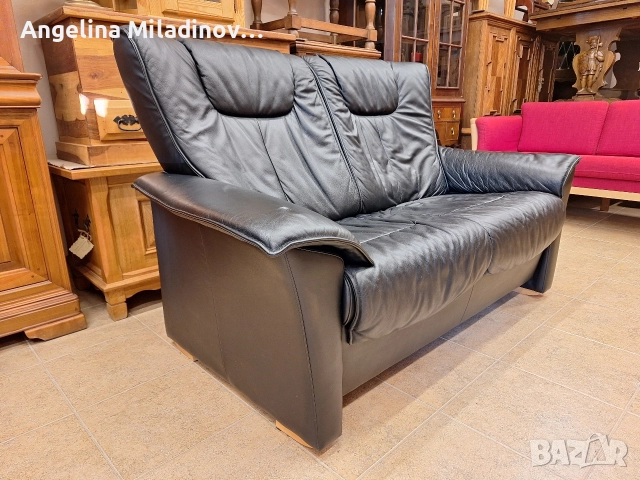 Диван двойка естествена кожа , снимка 2 - Дивани и мека мебел - 52710582