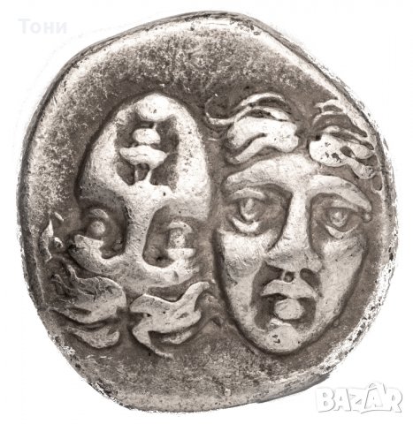 Монета Драхма от гр. Истрос ( Iστρος ) с Диоскурите - покровители на моряците - РЕПЛИКА