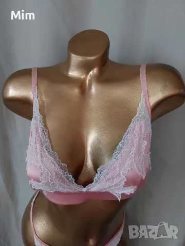 75 В/C Сатенен розов сутиен , снимка 4 - Бельо - 48439499