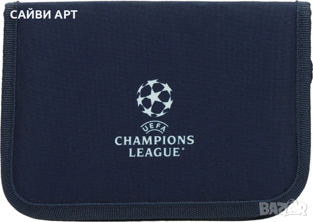 Несесер UEFA 1 цип, 2 пр, празен, 21x4x14cm, син