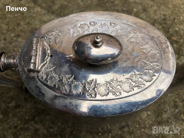 старинен дебело посребрен съд /чайник, кана/, снимка 5 - Антикварни и старинни предмети - 39292156
