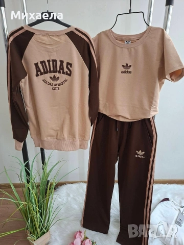 Дамски памучни комплекти Adidas от 3 части - три цвята - 45€ , снимка 7 - Спортни екипи - 53350398