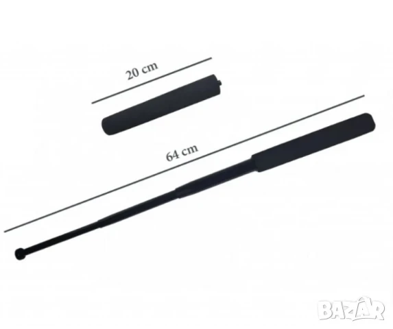 Телескопична палка с черна дунапренена дръжка и калъф, снимка 2 - Бойно оръжие - 50621736