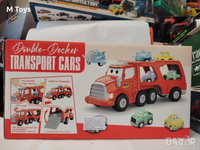 Двоен Транспортен Камион с Колички – Double-Decker Transport Cars 🚗🚛, снимка 2 - Коли, камиони, мотори, писти - 50939995