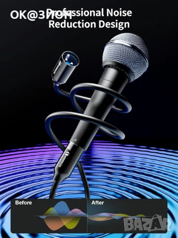 ANNNWZZD XLR кабел 3M, 3-пинов XLR мъжки към женски микрофонни кабели Удължителен кабел , снимка 6 - Микрофони - 48978340