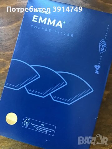 Хартиени филтри кафе, филтър #4, натурална, неизбелена, МНОГО ЗДРАВА хартия, 100 бр в кутия