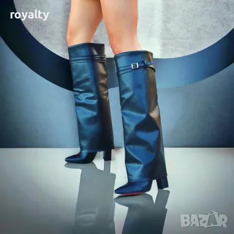 Ботуши на ток - черна кожа