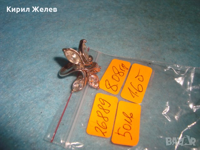 СКЪПОЦЕНЕН СРЕБЪРЕН ПРЪСТЕН ЦВЕТЕ СРЕБРО 925 с ЦИРКОНИ АНГЛИЯ ЮВЕЛИРНА ИЗРАБОТКА АРТ ДЕКО СТИЛ 26889, снимка 8 - Пръстени - 34896143