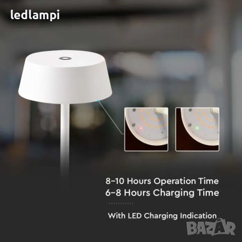 Настолна LED Лампа 2W Димиране Презареждане Топло Бяла Светлина, снимка 4 - Настолни лампи - 37741097