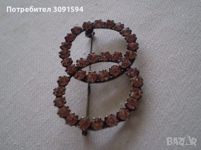 Дамска брошка  с кристали и сребърно покритие, снимка 4 - Антикварни и старинни предмети - 36648883