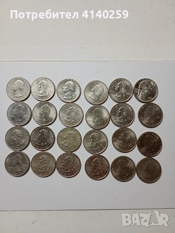 САЩ ЛОТ МОНЕТИ 1/4 КУОРТЪР ДОЛАР 1999 до 2022 г , снимка 4 - Нумизматика и бонистика - 52440546