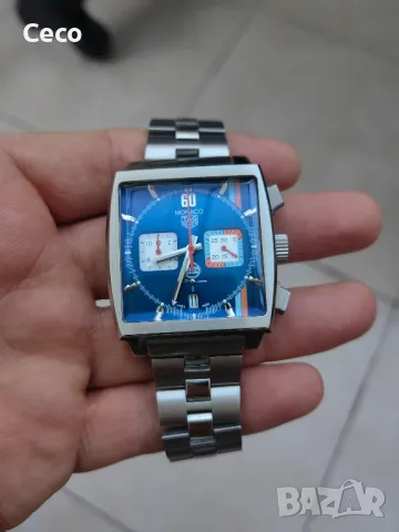 Часовник кварц хронограф Tag Heuer Monaco Steve McQueen , снимка 2 - Мъжки - 47918227