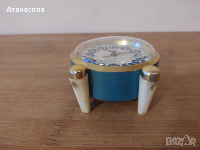 Будилник часовник Слава 2 крачета син корпус, снимка 9 - Антикварни и старинни предмети - 44795053