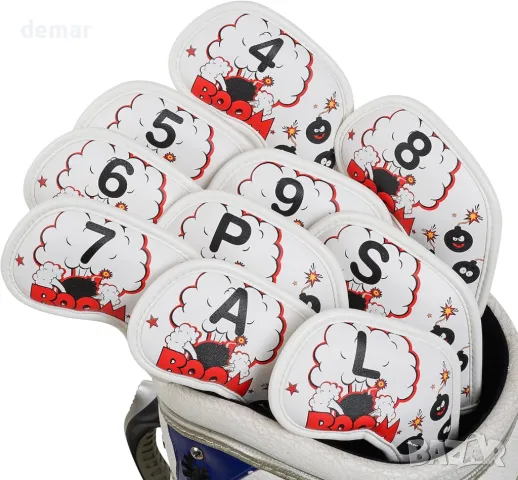 Craftsman Golf Red Bomb Комплект капаци с бяла желязна глава с магнитно затваряне, снимка 4 - Голф - 47523934