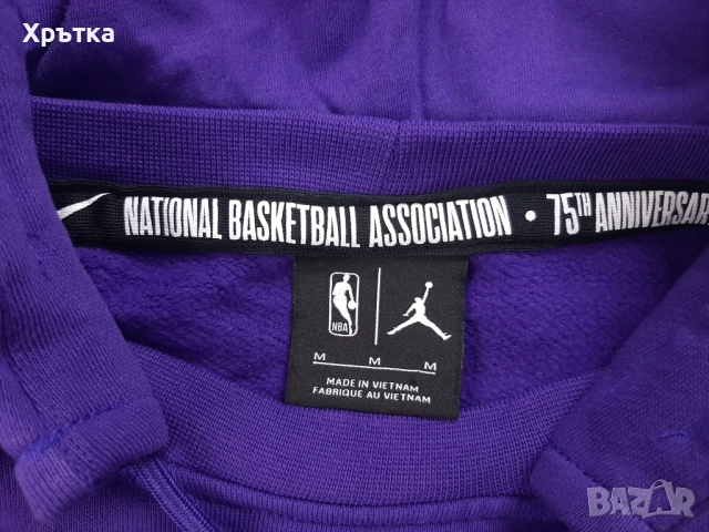 Jordan NBA Lakers 75th Anniversary - Оригинален мъжки суитшърт р-р M-L, снимка 10 - Суичъри - 52425309