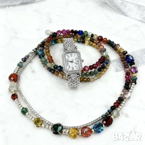 Дамски комплект: часовник, гривни и колие – стил в три стъпки