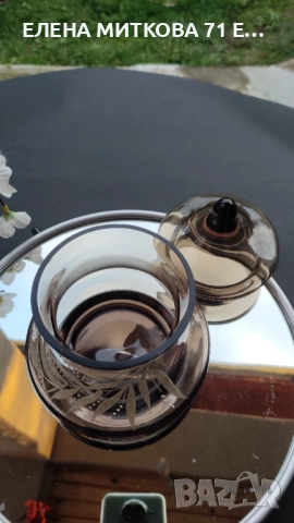 Ретро кристална бонбониера/захарница на завод"Васил Коларов " Сливен, снимка 6 - Аксесоари за кухня - 52619270