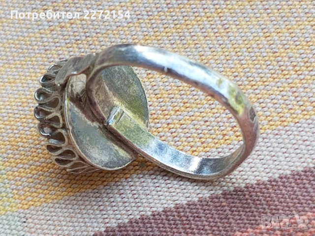 Сребърен пръстен с корона, снимка 2 - Пръстени - 51468163