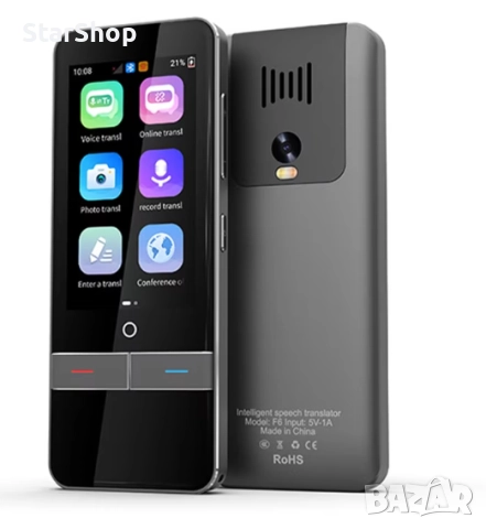Интелигентен преводач, JESWO, 142 езика онлайн, екран, четириядрен A53 процесор, черен цвят, 1 GB RA