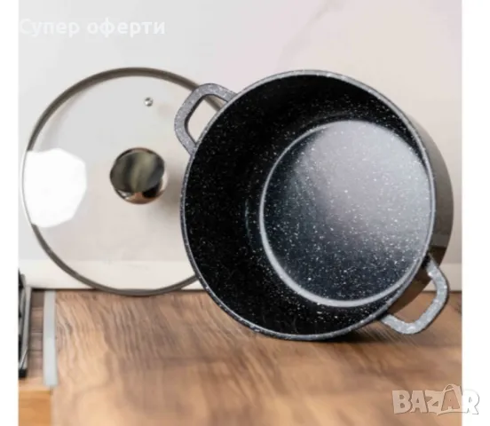 Комплект тенджери Goldmann -2.3\4.5\6.5\2.3L., Лят алуминий, Мраморно покр.,  отвътре/отвън, снимка 10 - Съдове за готвене - 48506214