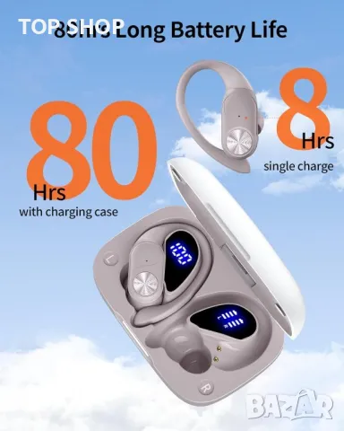 GameXtrem Безжични слушалки Bluetooth с калъф за безжично зареждане,IPX7 водоустойчиви, бели и черни, снимка 5 - Bluetooth слушалки - 49417967