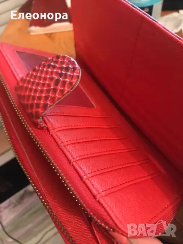 ново червено кожено портмоне, снимка 2 - Портфейли, портмонета - 49863406