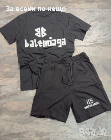 Balenciaga Мъжки Летен Екип Тениска И Къси Панталонки👕🩳Мъжки Къс Комплект Баленсиага Код NGHSP85