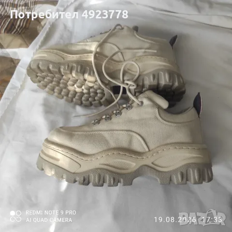 дамски, бежови ежедневни/спортни обувки, в добро състояние., снимка 3 - Дамски ежедневни обувки - 55728126