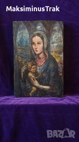 Мадона масло на дърво , снимка 5 - Други ценни предмети - 39520558